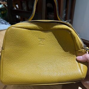 Mustard Yellow Italian Leather Handbag